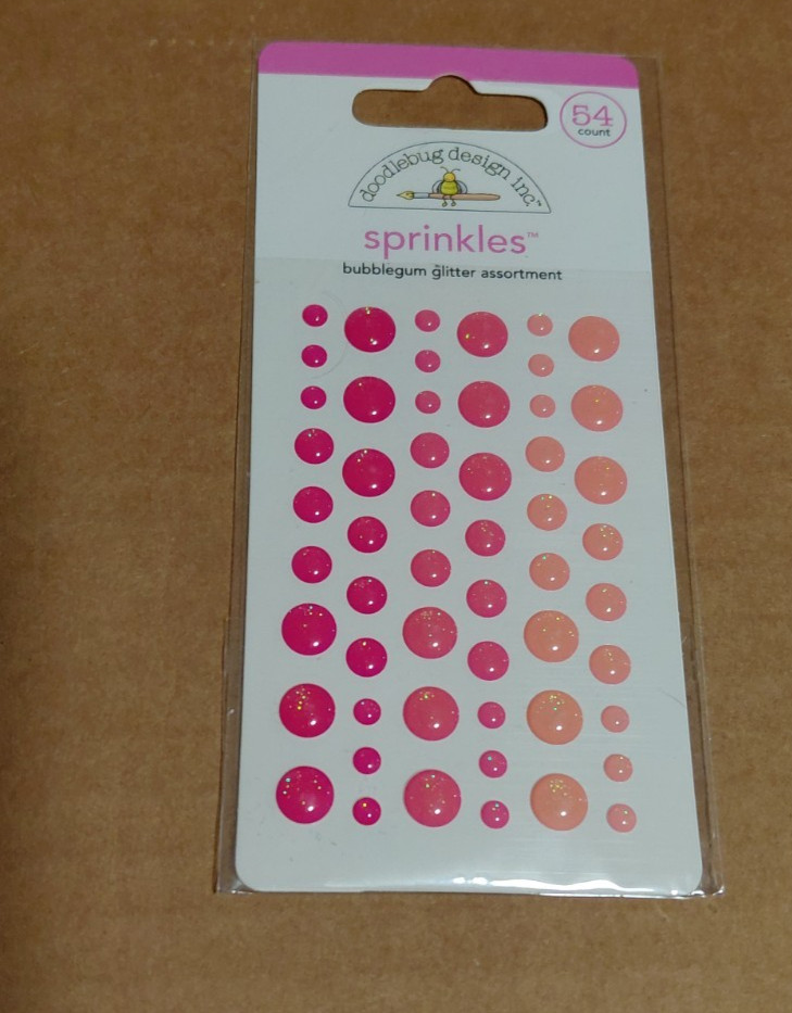 Doodlebug Sprinkles Puffy Dots Bubblegum Glitter Assortment 3 Sizes