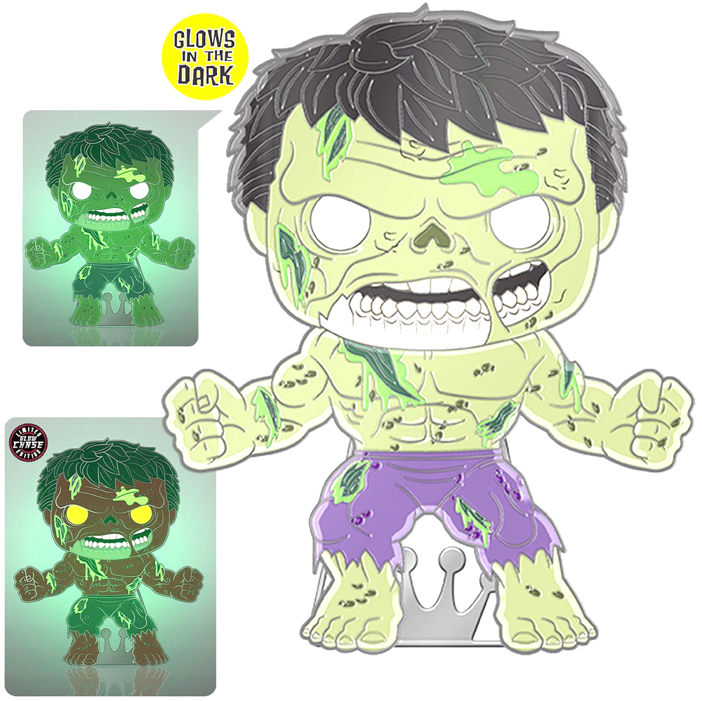 Funko Pop! Pin Zombie Hulk Bruce Banner #34 Marvel Avengers GiTD Enamel Large