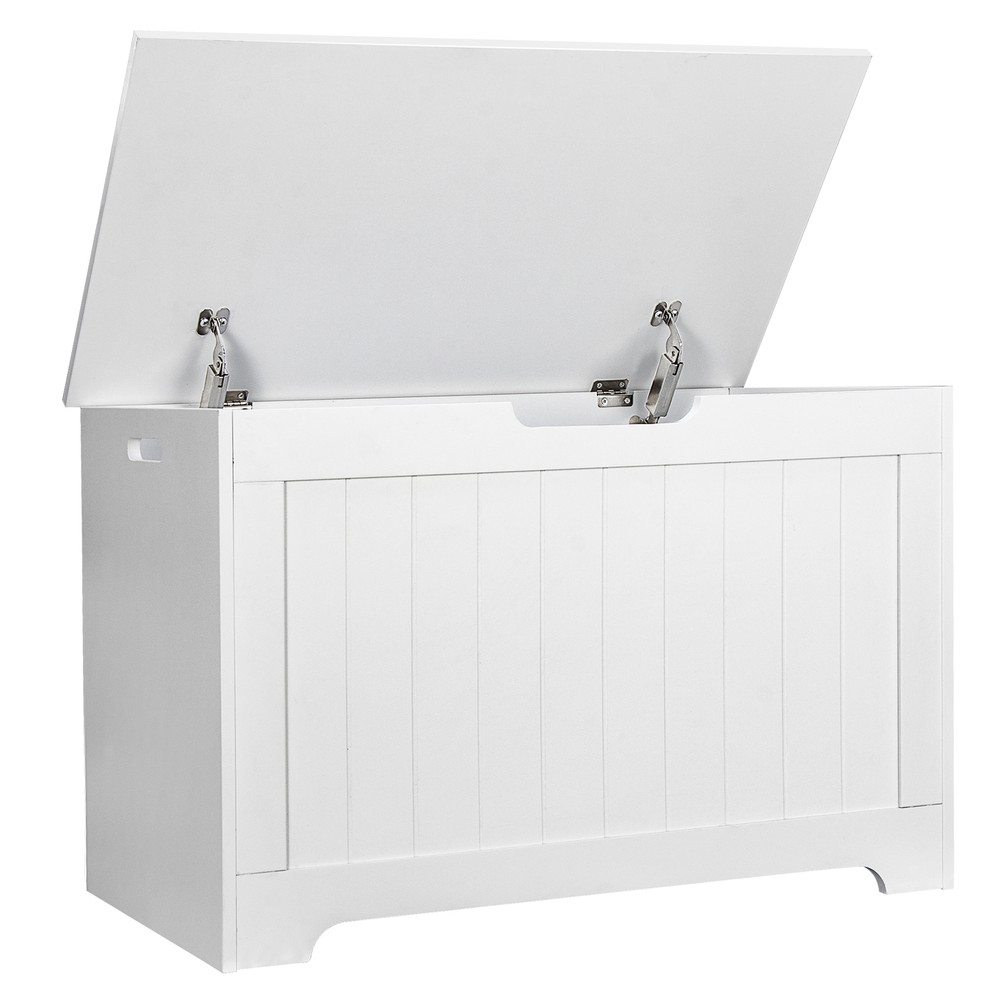 Box Entryway Storage Chest Bench with Safety Hinge Organizer MDF Store Books