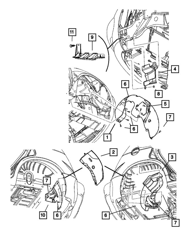 Genuine Mopar Wheelhouse Panel Right 5027930AA