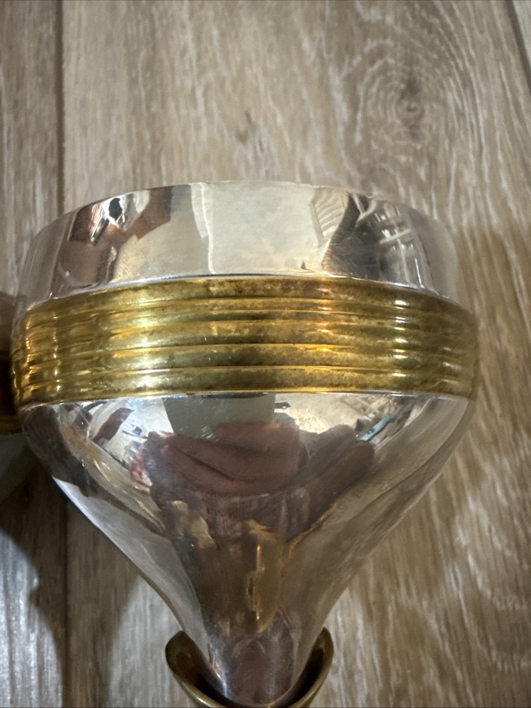 two-tone wine goblets, likely silver-plated brass