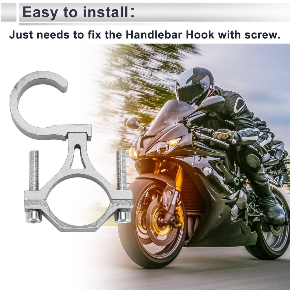 Aluminum Motorcycle Hook with Nut Screws, Silver