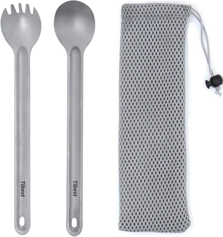 Titanium Spork Long Handle Camping Spoon Backpacking Spork Titanium Long Spoon,