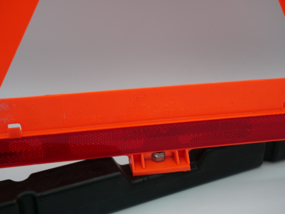 Roadside Warning Triangle 17" X 17" Emergency Warning Device SATE-LITE 17A