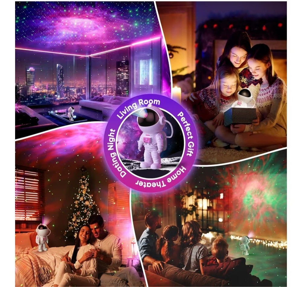Astronaut Galaxy Night Light Projector Multicolor Space Bedroom Decor W/remote
