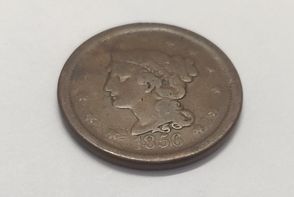 1856 LARGE CENT SLANTED 5