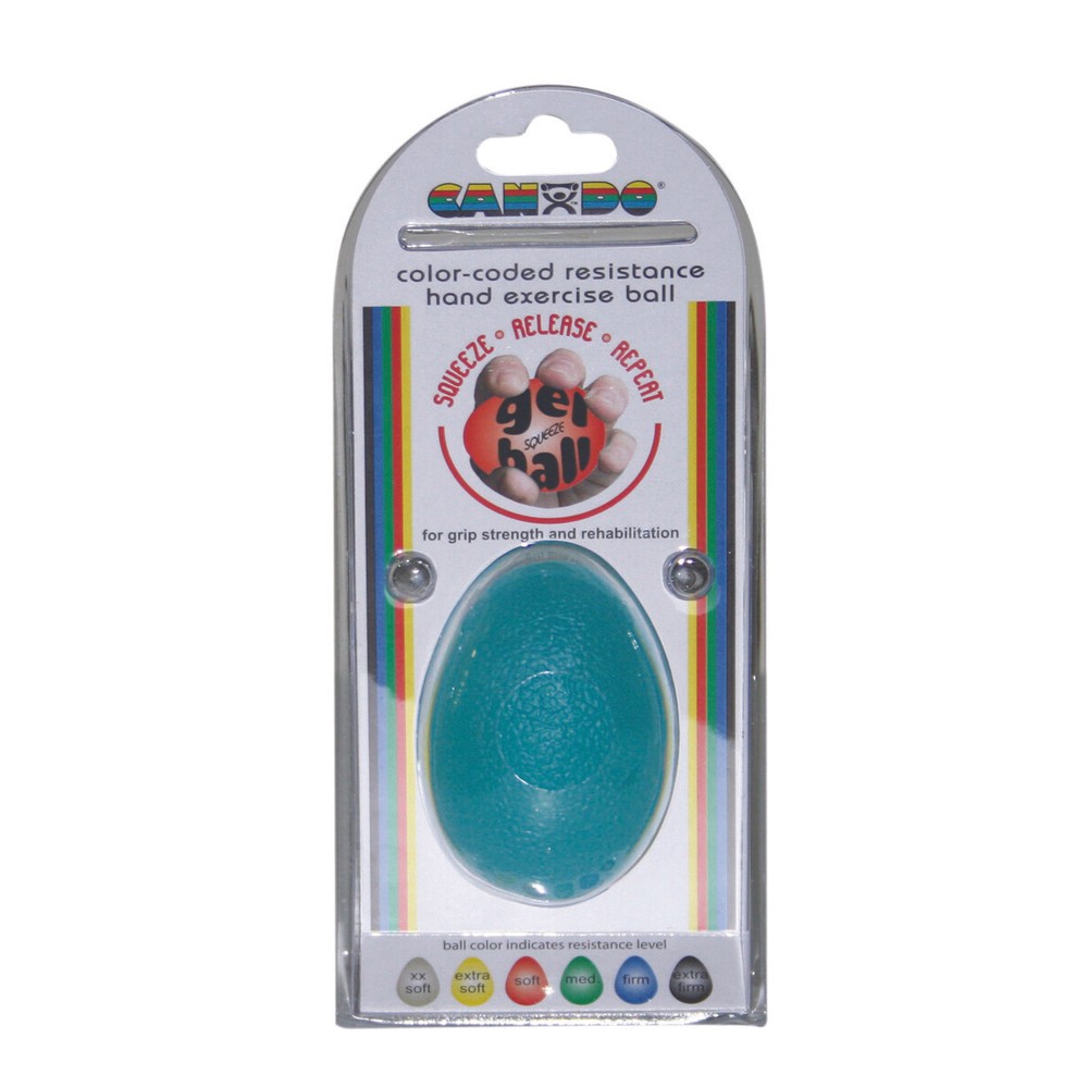 CanDo Gel Squeeze Ball, Large Cylindrical, Blue (Heavy)