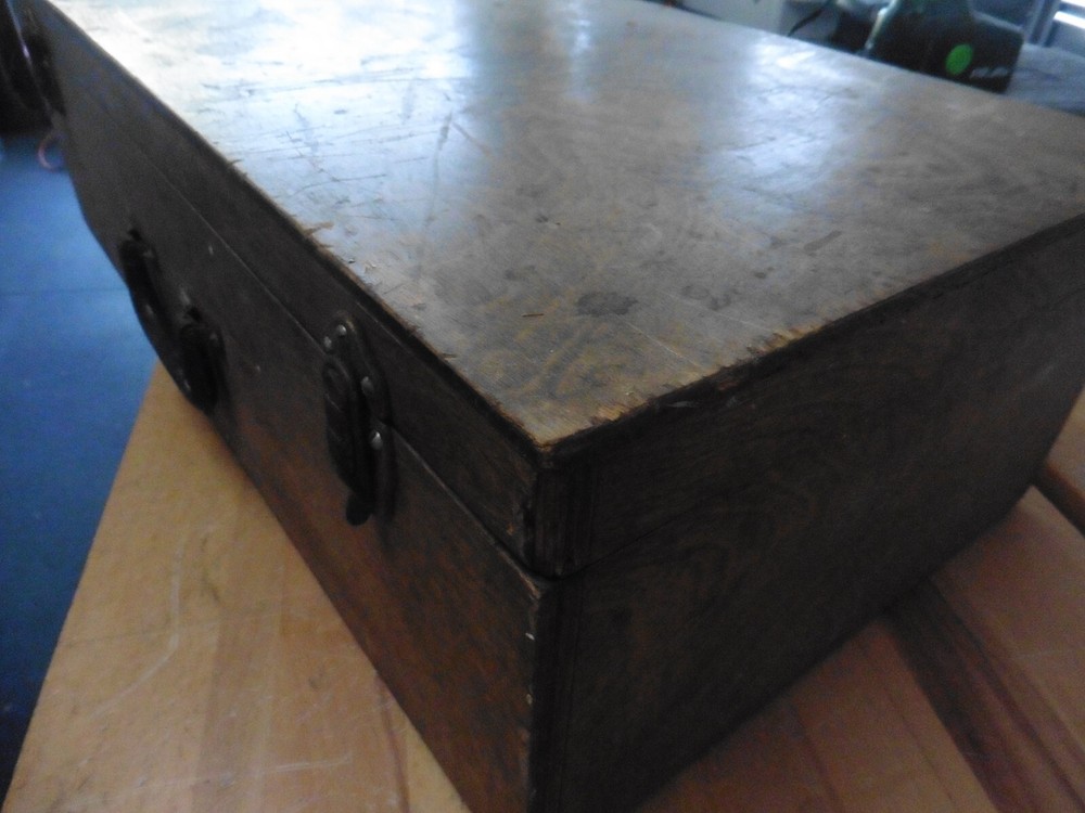 Vintage wood tool crafts storage box