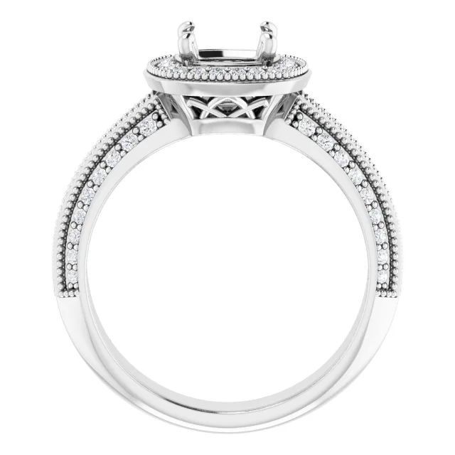 Ring Setting Round 7mm Blank Mounting Women Ring 925 Sterling Silver
