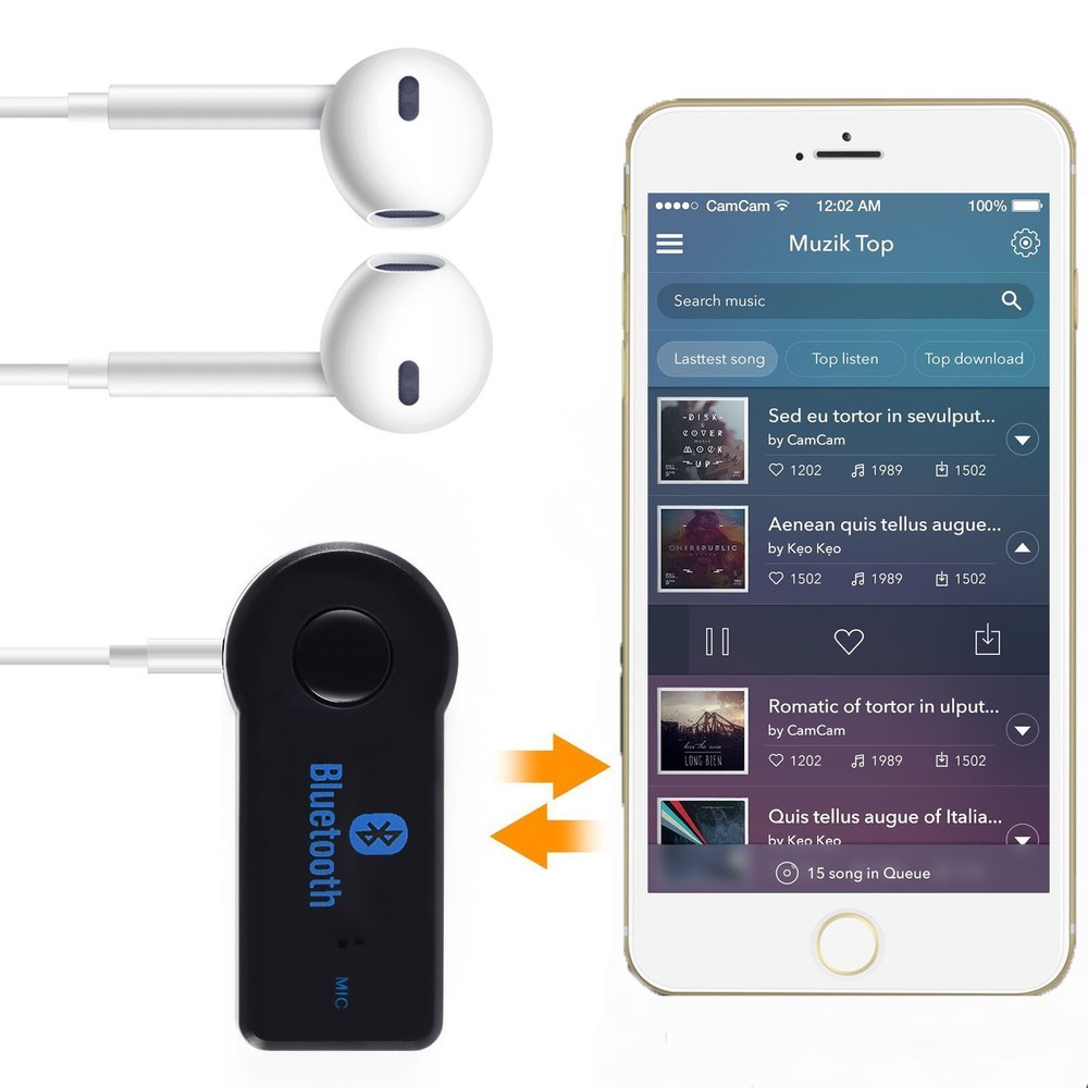 Portable 3.5mm Streaming Car A2DP Wireless Bluetooth AUX Audio Receiver Adapter