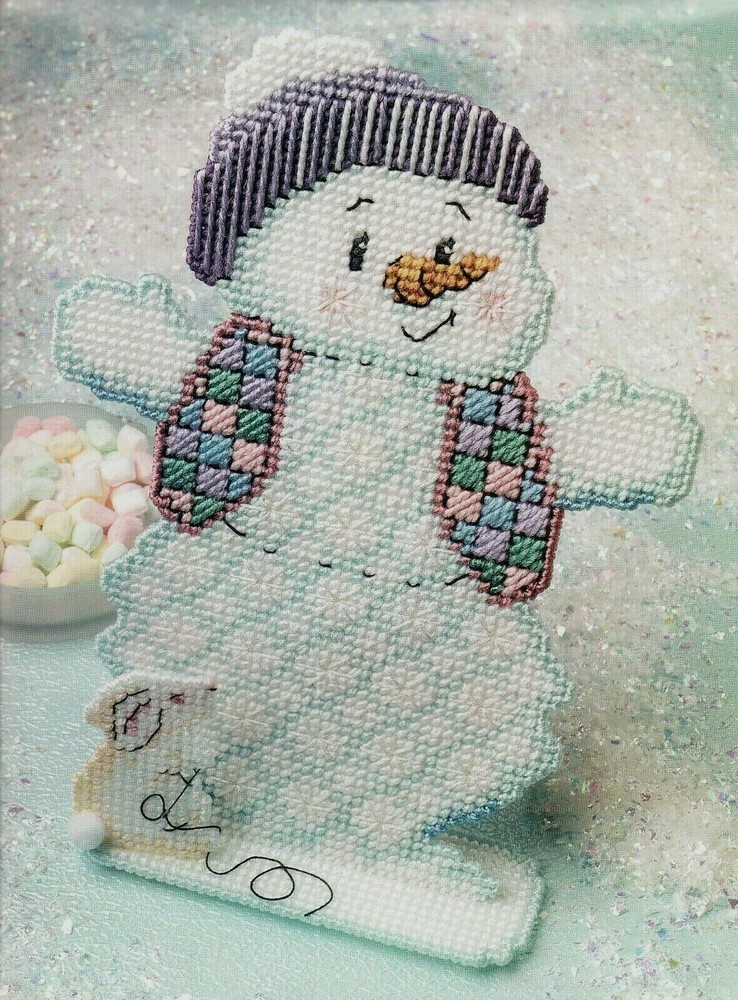 QUILTED SNOWMAN CHRISTMAS PLASTIC CANVAS PATTERN INSTRUCTIONS