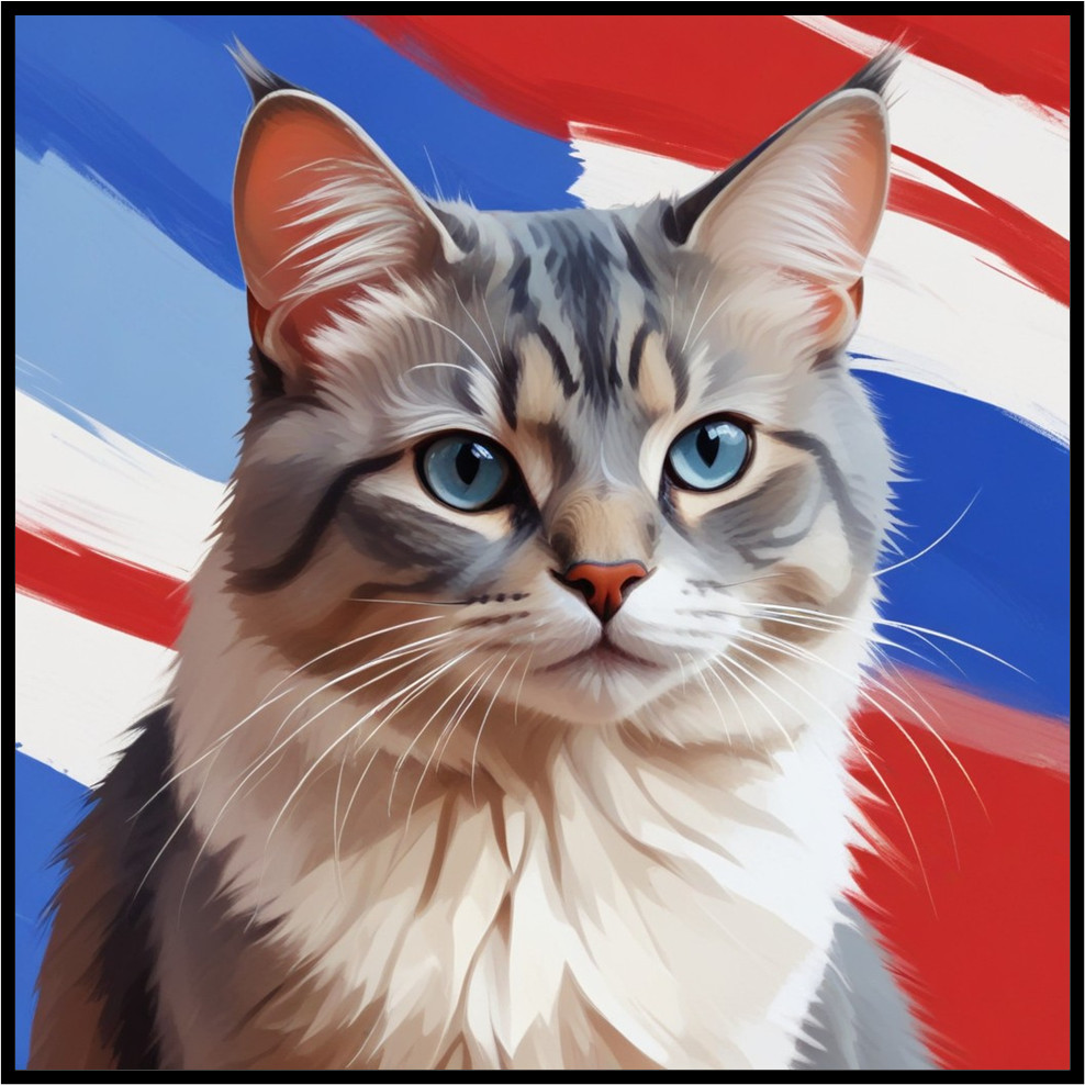 30 Custom Australia Inspired Cat Art Personalized Address Labels