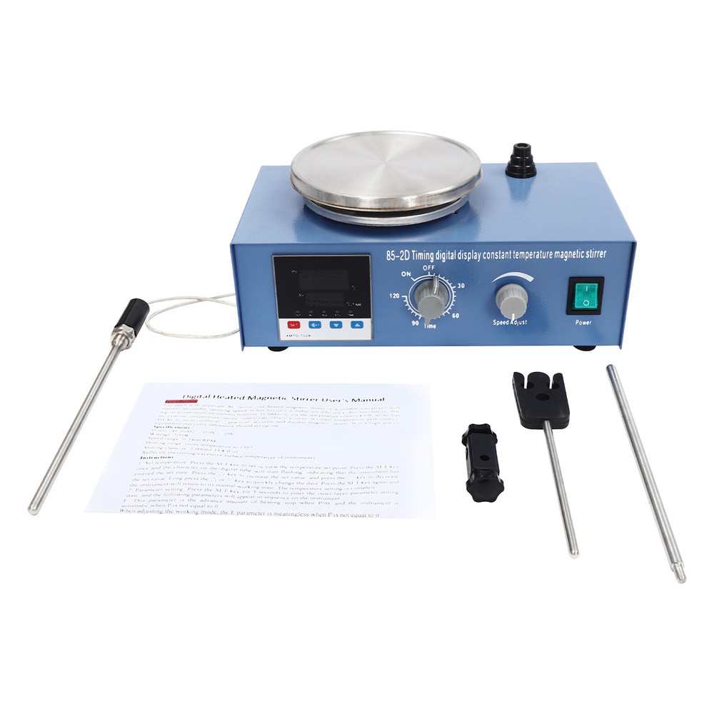 Digital Lab Hotplate Magnetic Stirrer Heating Mixer Plate Timer Function 500W US