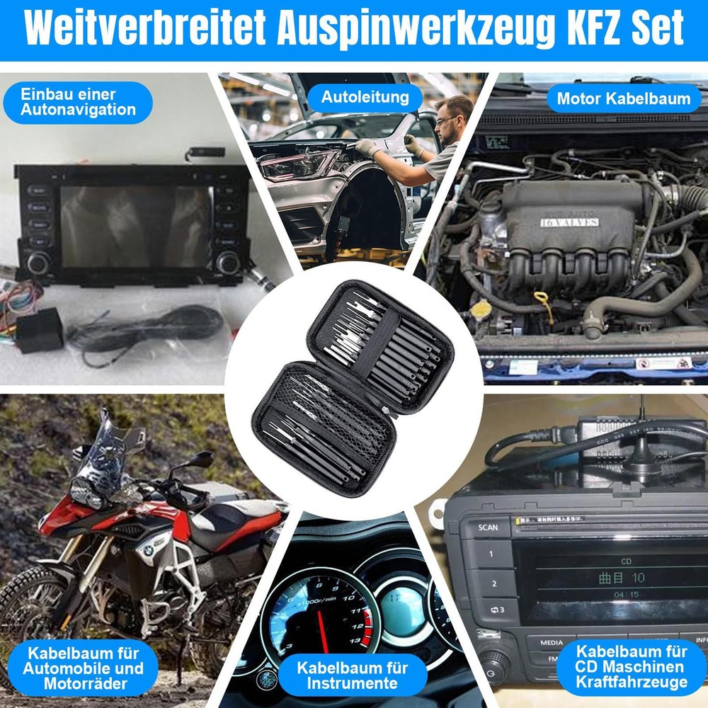 30Pcs Terminal Pin Removal Tool Kit Extractor Electrical Wire Connector Release