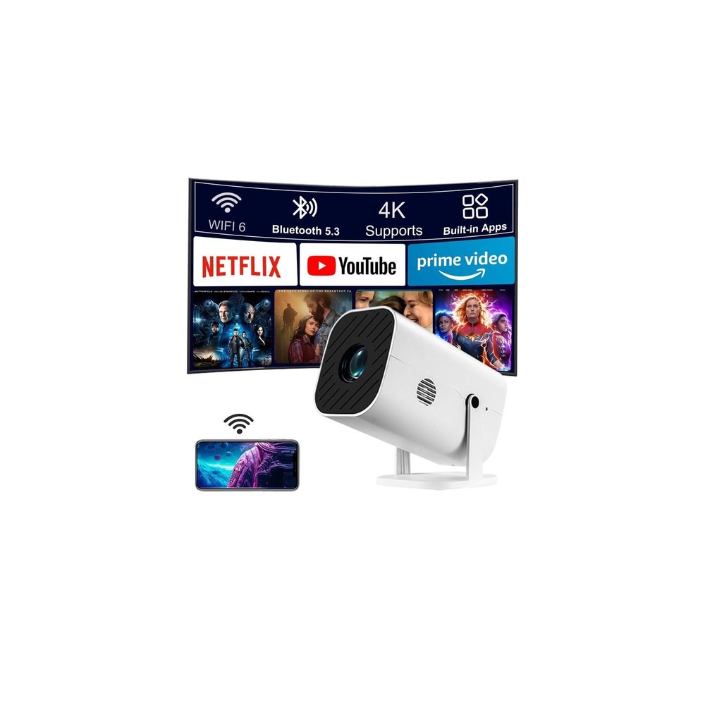 Projector,Mini Projector with Projector Stand,Bluetooth Projector 1080P Full ...