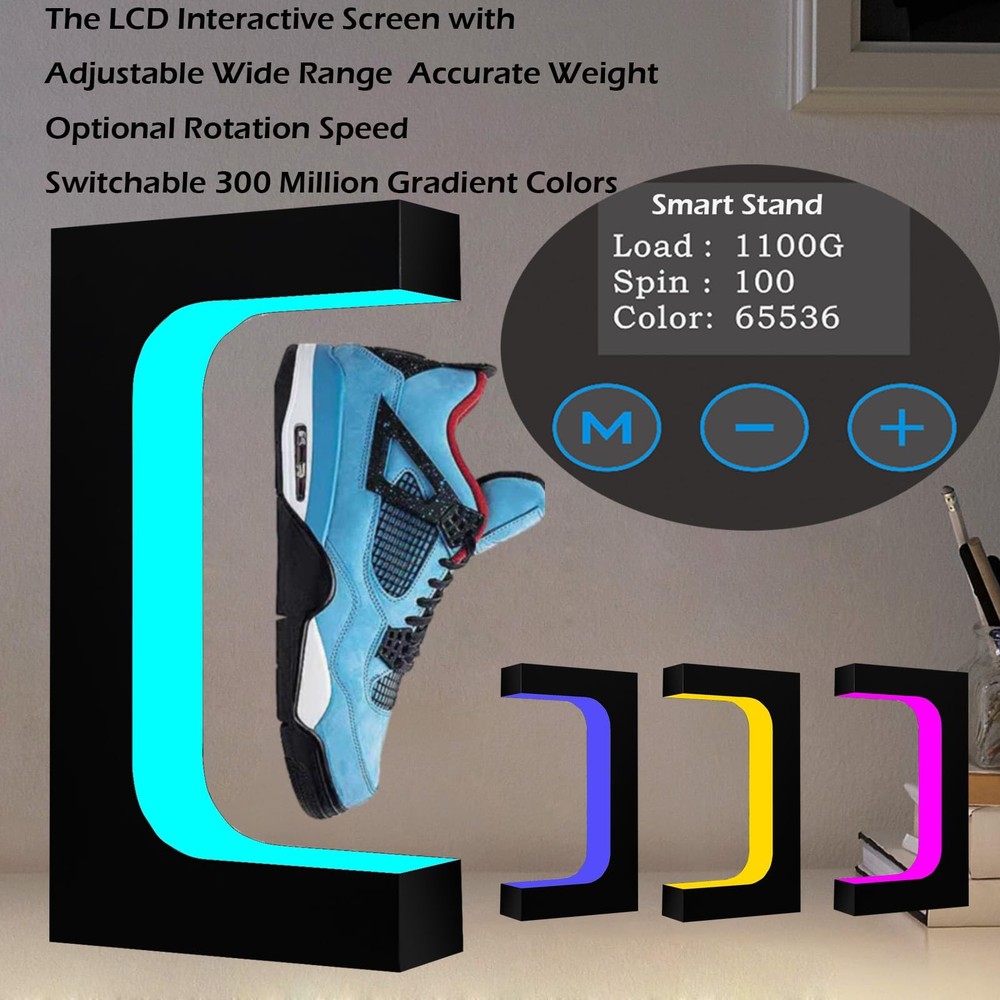 Levitating Shoe Display Magnetic Floating Sneaker Stand LCD Interactive Scree...