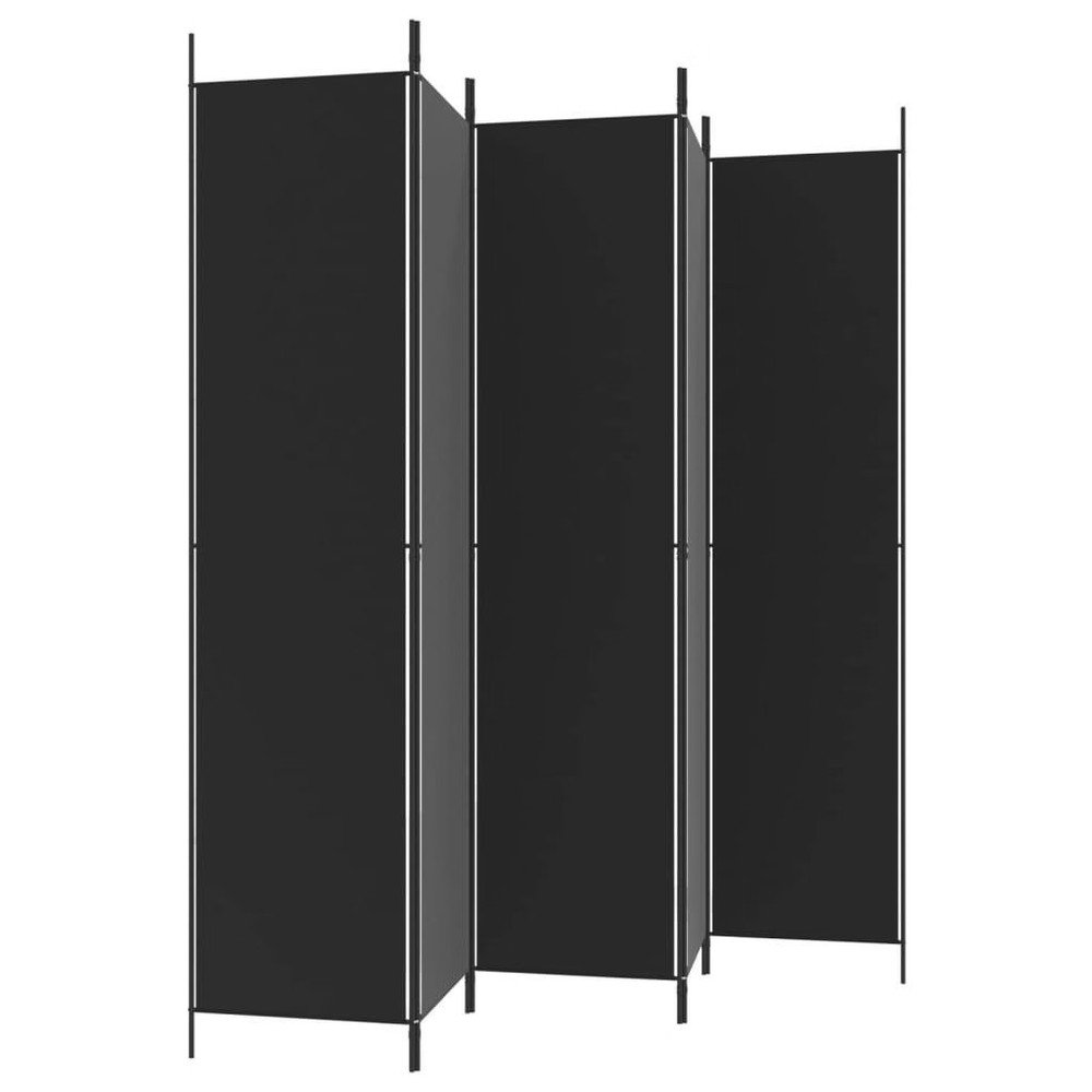 5-Panel Room Divider Black 98.4"x86.6" Fabric