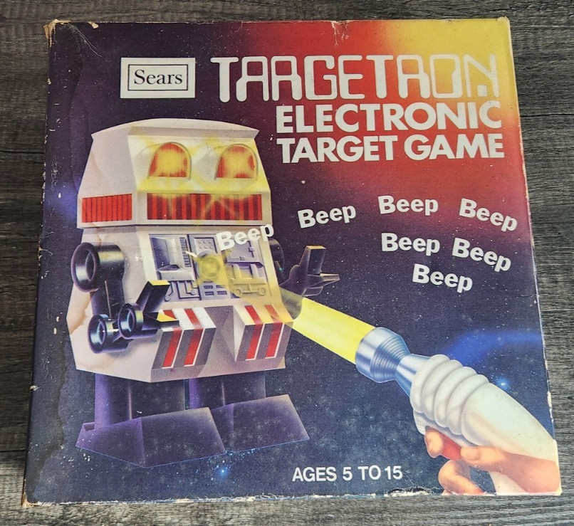 Sears Targetron Electronic Target Game Vanity Fair Robot 1978 w/box Untested