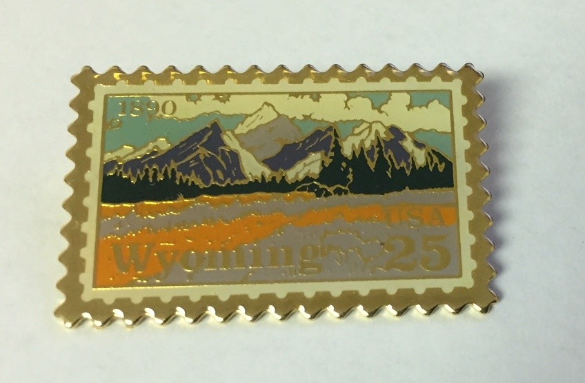 Wyoming 25 Cent Stamp Pin