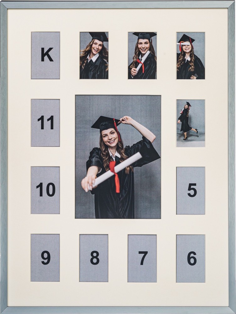 School Years Picture Days Collage Frame with Double White Mat, K-12 Keepsake