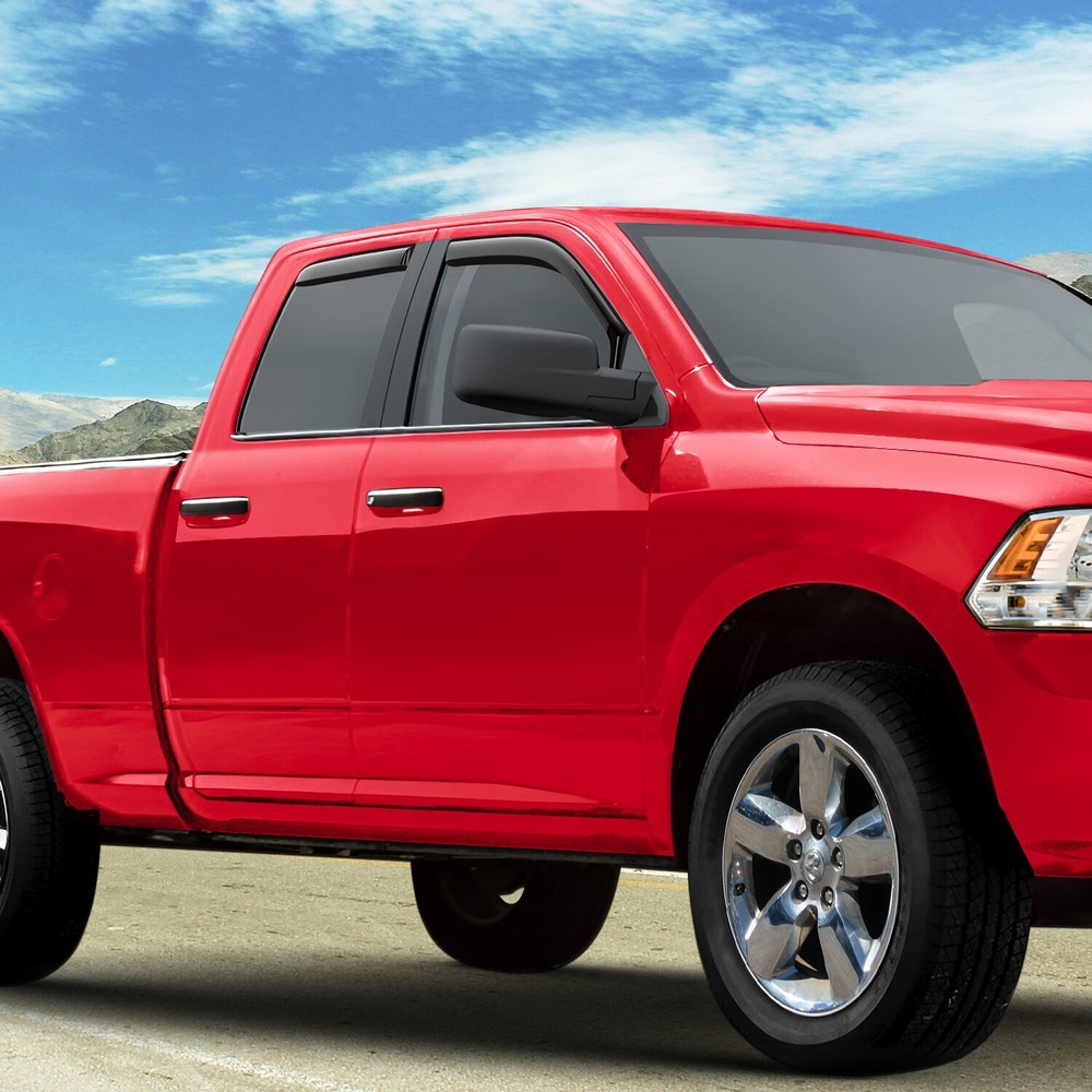 Side Window Deflectors Rain Guards for 2009-2018 Dodge RAM Quad Cab
