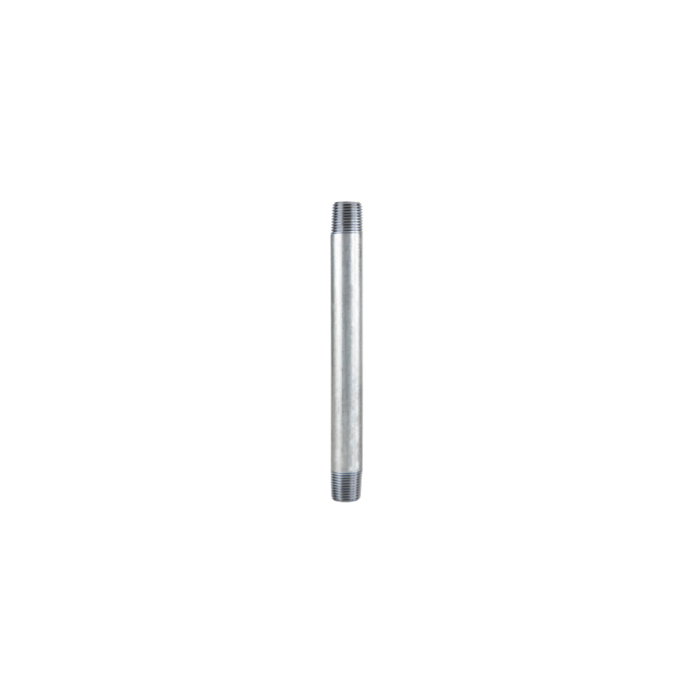 1/4" MNPT X 6" Long Threaded Galvanized Pipe Nipple