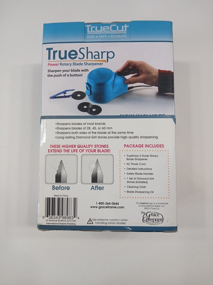 TRUE SHARP 2 High Quality Power Rotary Blade Sharpener Blue - NEW