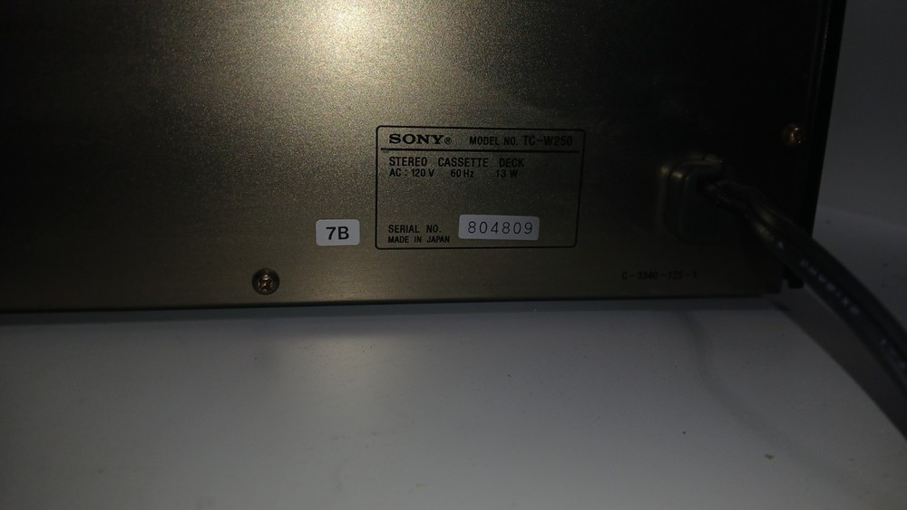 Sony Tc W250 Stereo Cassette Player