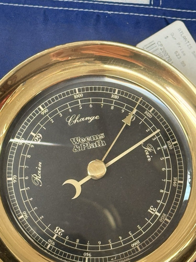 Weems and Plath Atlantis Atlantis  Barometer Black Dial Gold 200701