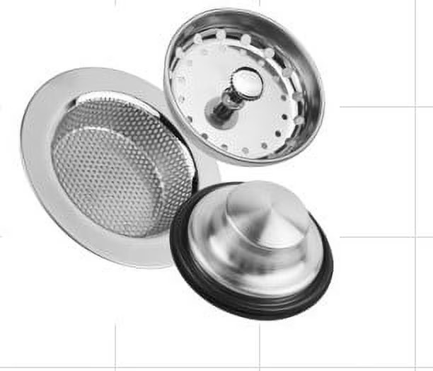 Mainstays 3-Pack Kitchen Sink Strainer Mesh Strainer & Stopper Silver