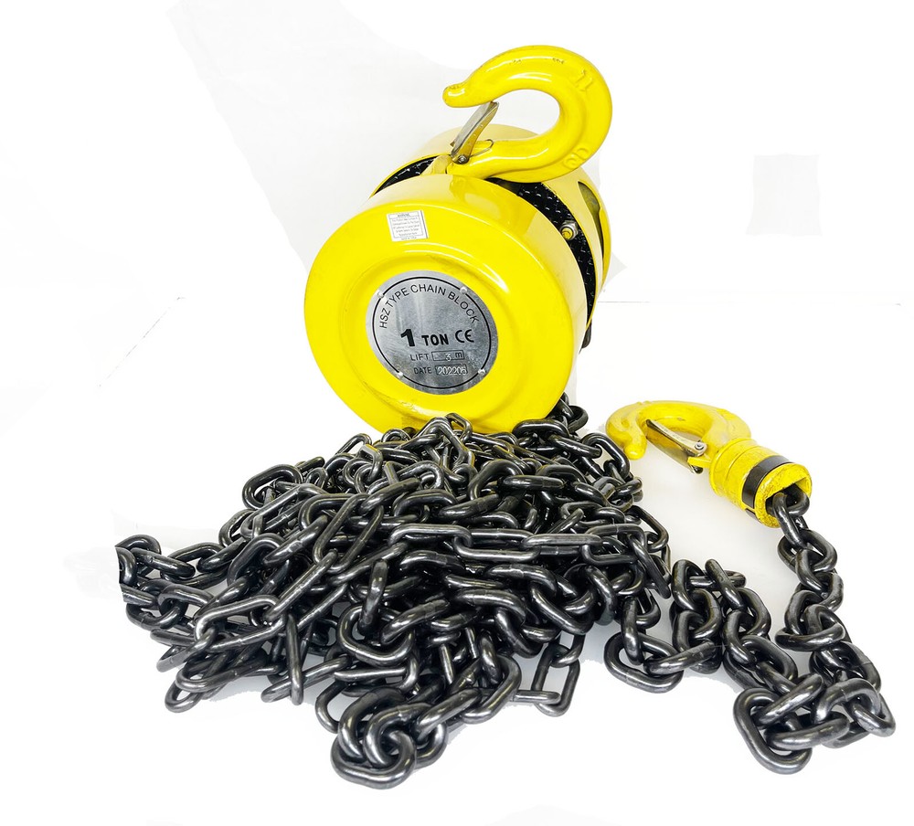 MANUAL 1 TON CHAIN PULLER BLOCK FALL 10FT CHAIN LIFT HOIST  W/ HOOKS 2000lb