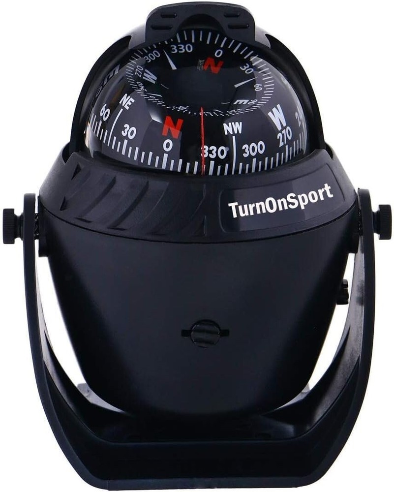 Compact Illuminated Boat Compass with Visible Lubber Line - Easy Installation