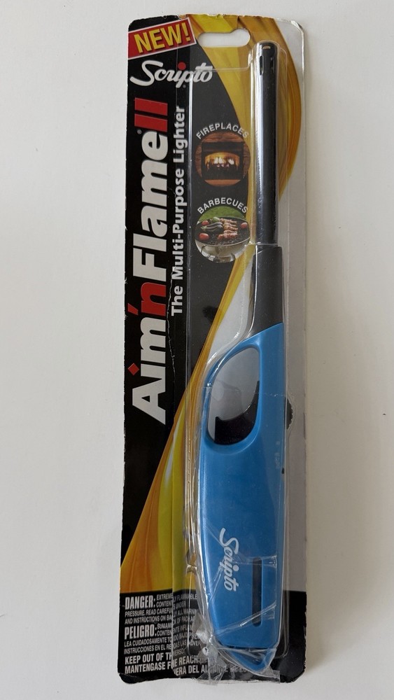 Scripto Multi Purpose Aim'n Flame II Lighter - 1 Pack - Blue - Open Box