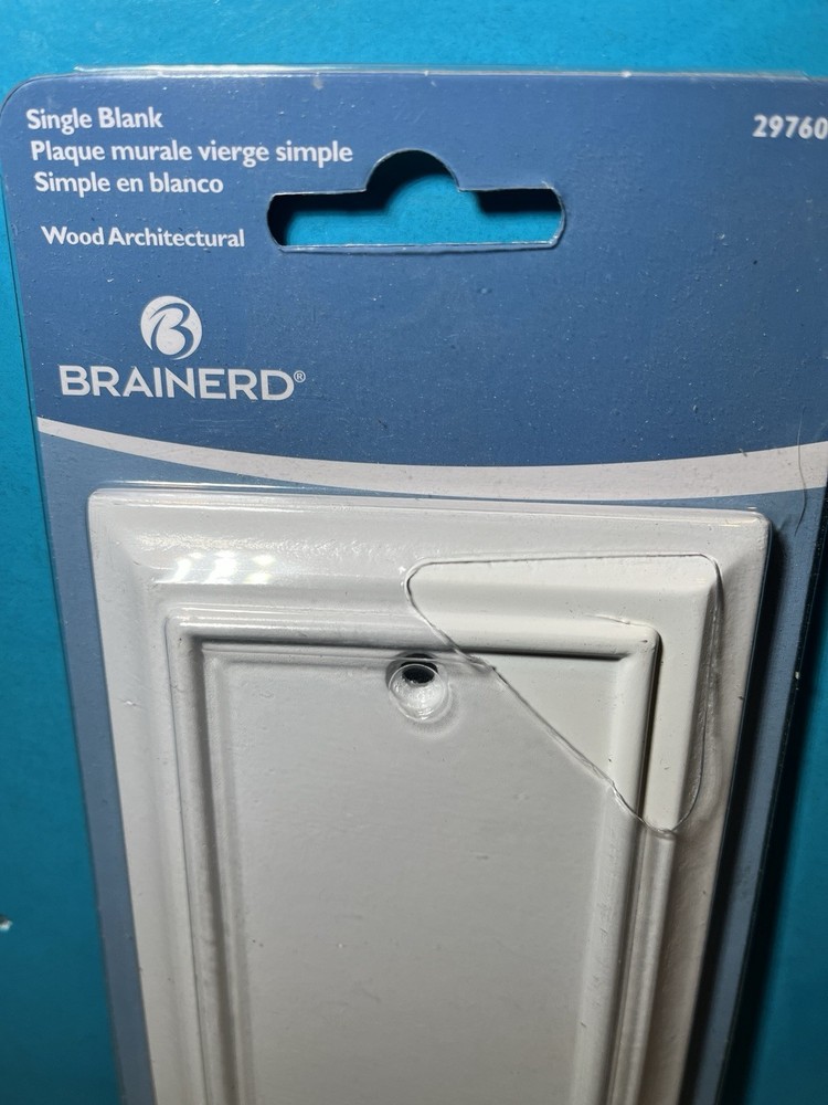 Brainerd Architectural 297606 Single Blank Switch Plate Pure White