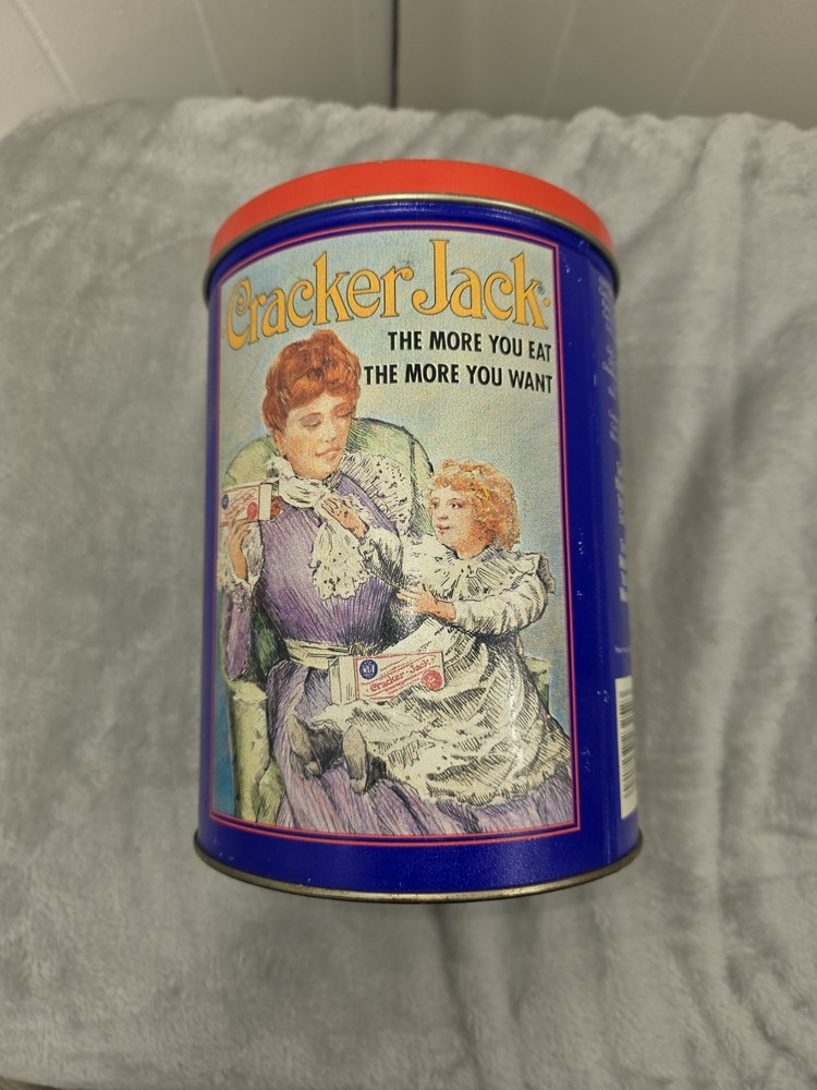 Vintage Pass Around Your Cracker Jack Tin 8" Tall Dated 1992