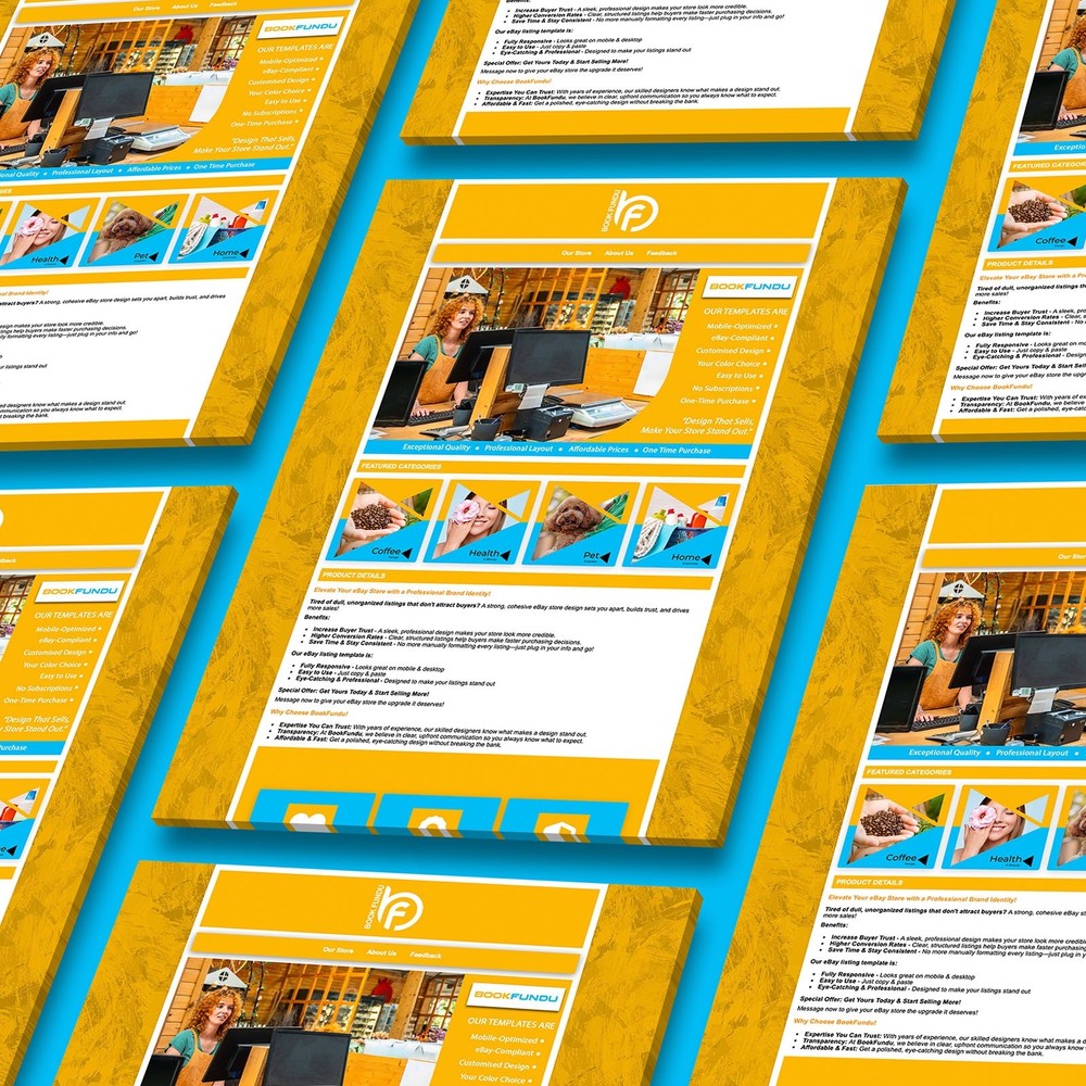 Everyday Essentials eBay Store Template | Clean Design | Mobile Optimised | HTML