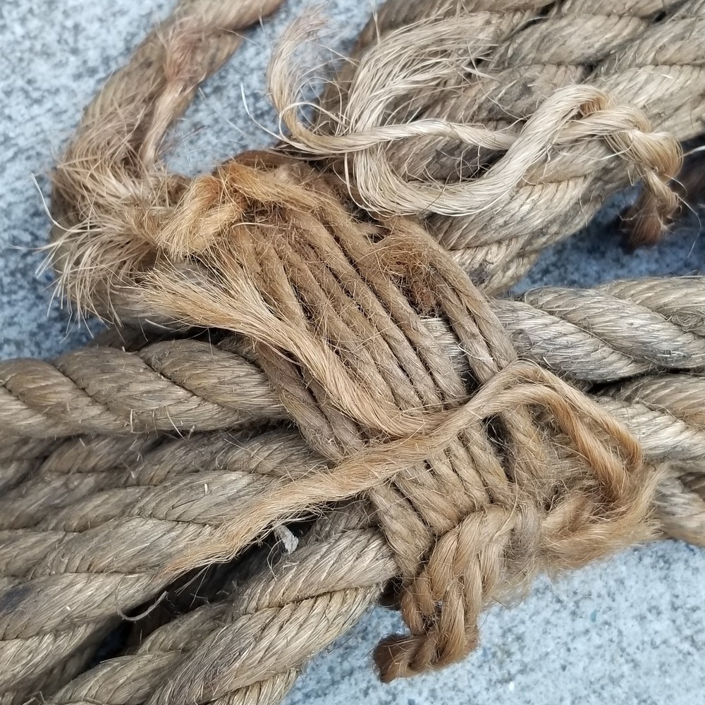 Authentic Antique Barn Rope Hook Approx. 17ft Length 1in thick