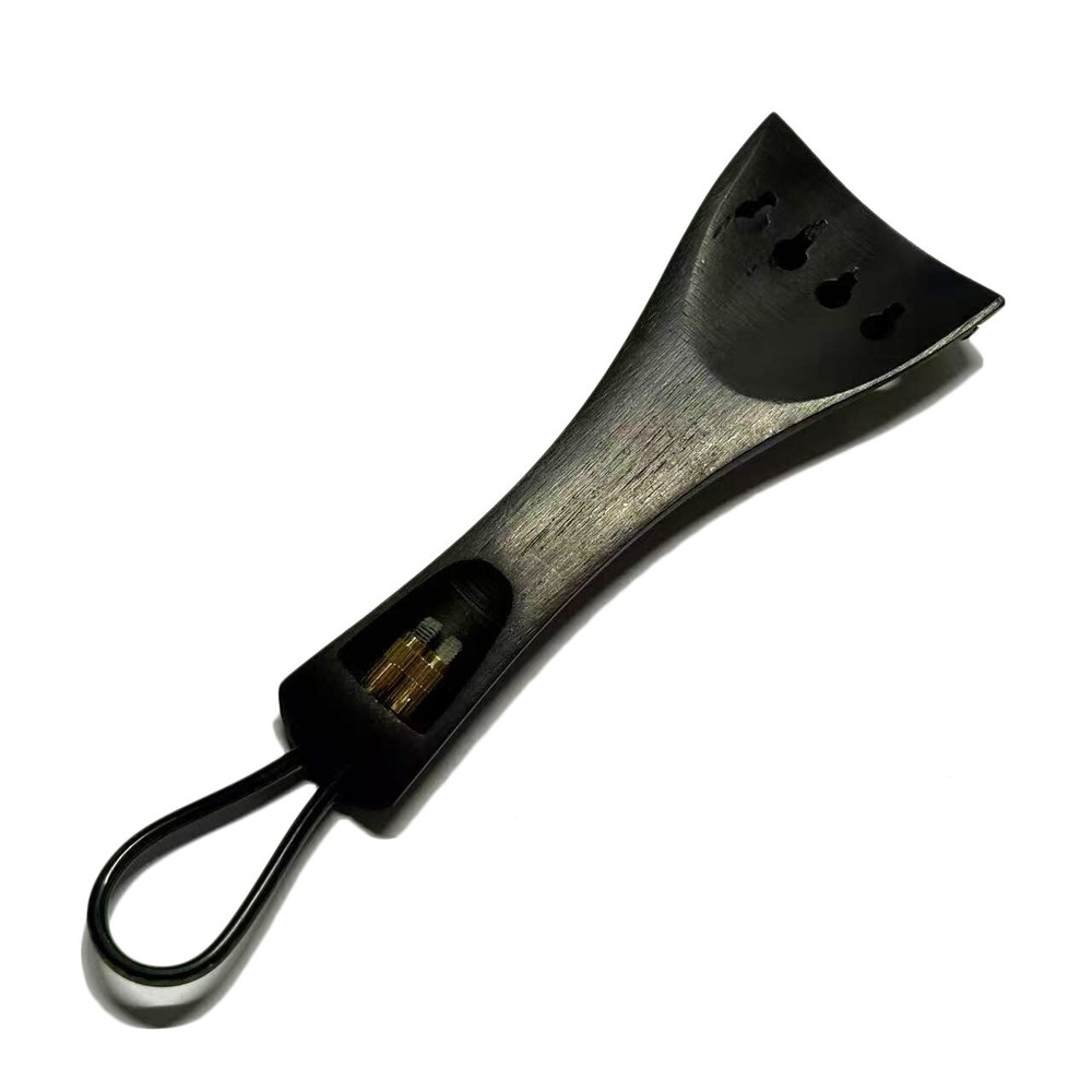 Violin Ebony Tailpiece Wood 1/4 Size String Accessory Abalone Eye Inlaid