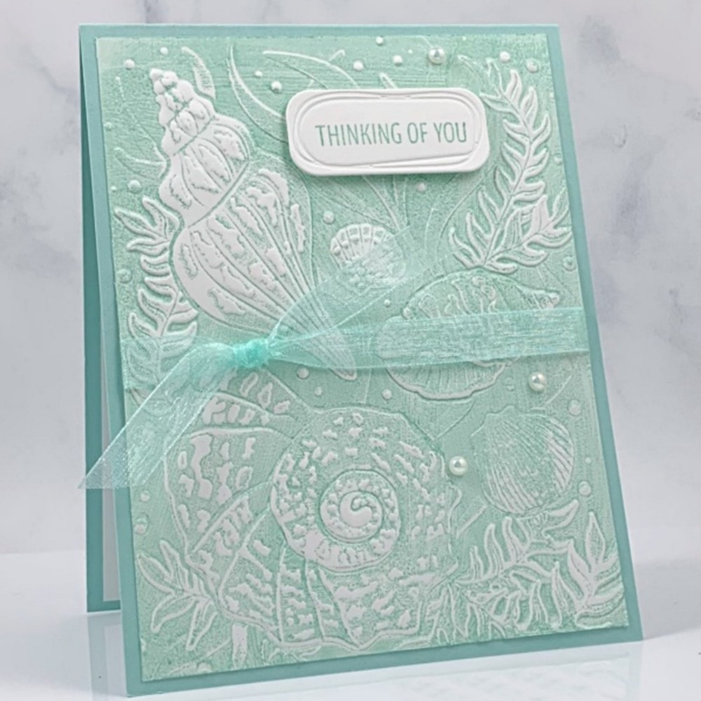 Shells Background Embossing Folders Template for Card Making Scrapbooking Crafts