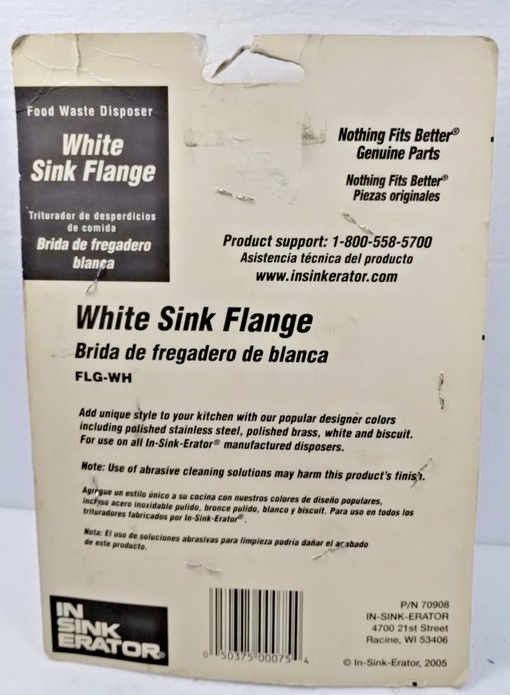 InSinkErator FLG-WH White Disposal Flange