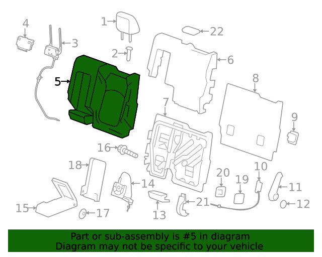 Genuine GM Seat Back Cover 22775912