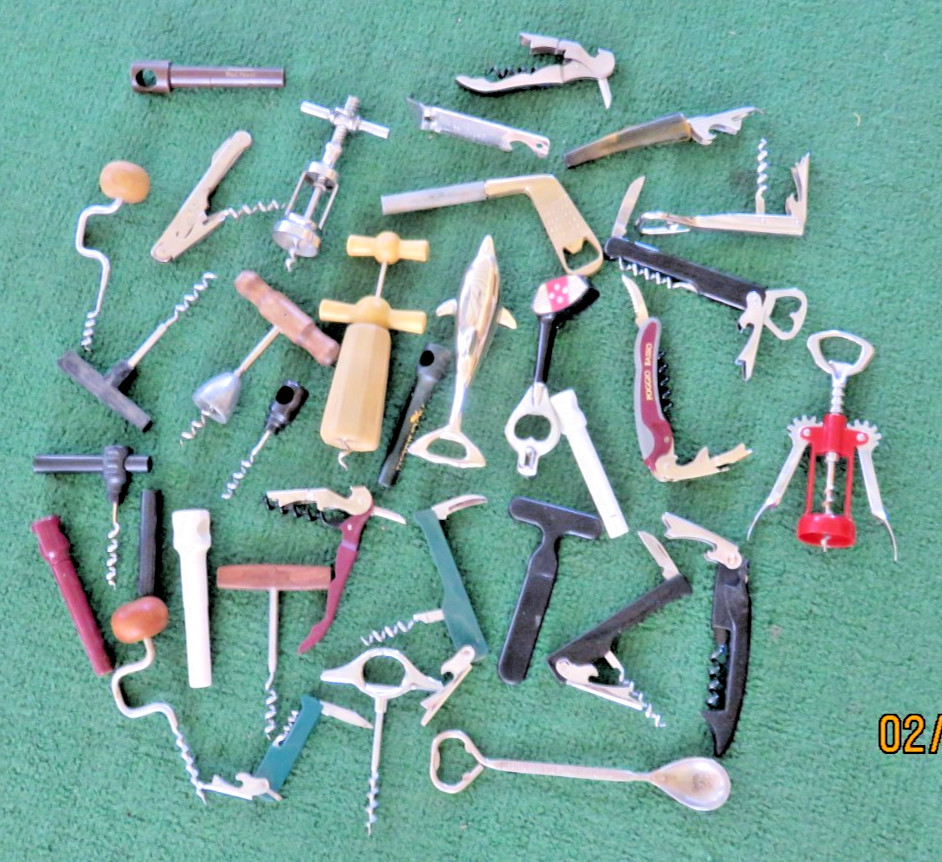 Various Vintage Wine Openers, Corkscrews & Bottle Openers