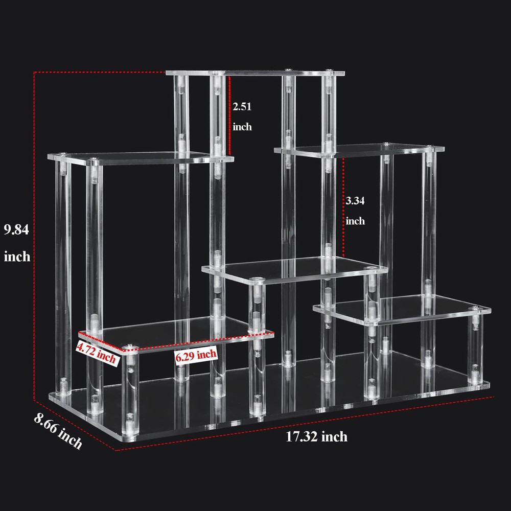 6-Tier Acrylic Riser Display Stand, Clear Cologne Stand Perfume Organizer for...
