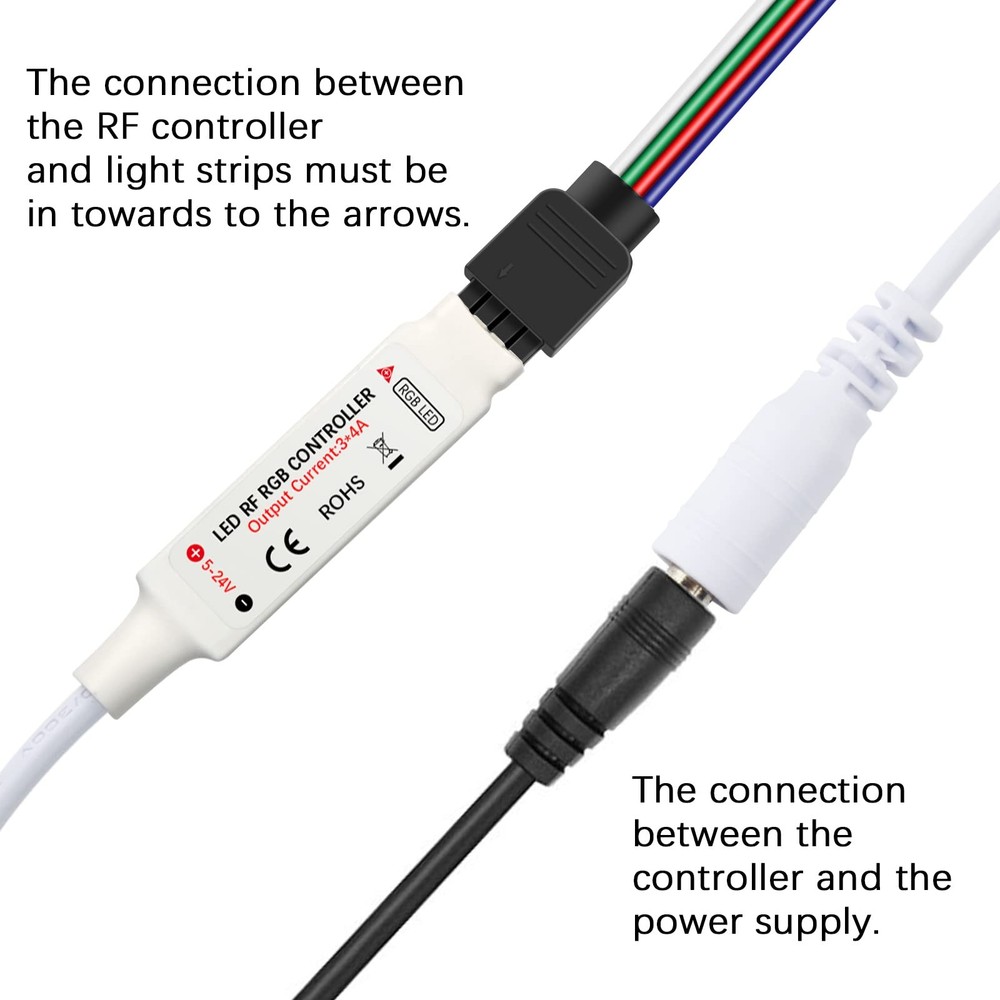 RF Wireless Remote LED Controller,DC 5V-24V RGB Controller for 5050 3528 5630...