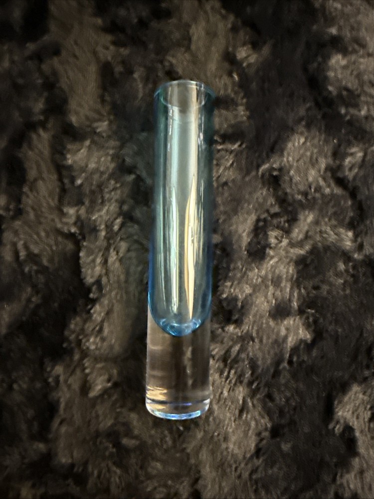 Blue Glass Art Vase 8”