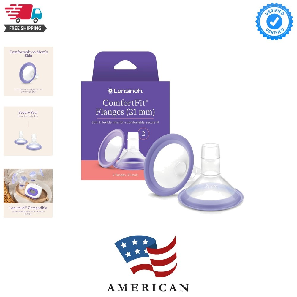 ComfortFit Breast Pump Flanges, Size 21mm, 2 Count
