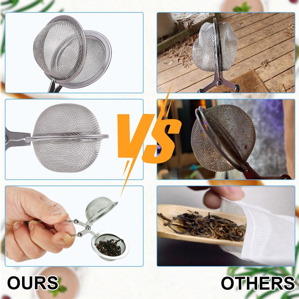 Tea Strainers For Loose Tea 4 Pack Tea Infuser With Handle Fine Mesh Tea Ball Fi
