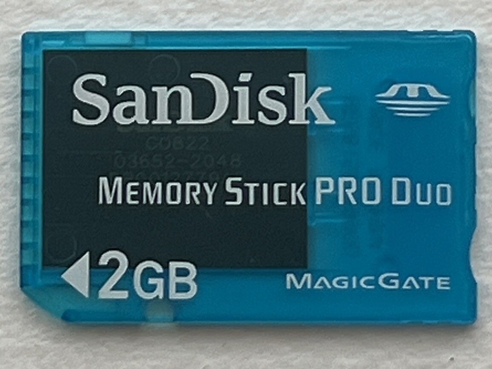 Sandisk 2Gb Memory Stick Pro Duo Magic Gate Memory card - Clear Blue
