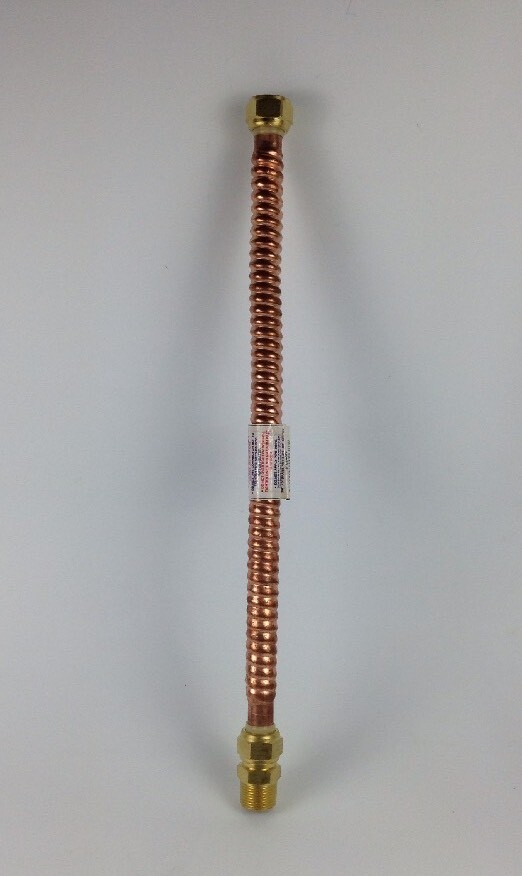 EASTMAN 0449718 3/4" FIP X 3/4" MIP X 18" COPPER WATER HEATER CONNECTOR FS