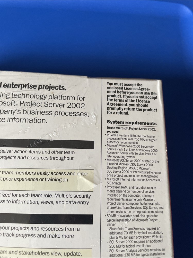 Microsoft Project Server 2002 _ Enterprise Project Management Server- 5 Licenses